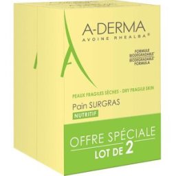 A-DERMA Aderma Pain Surgras À L'Avoine Rhealba 100g Lot De 2