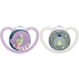 Nuk Silicone Sucettes Space Nuit 0-6M Fille 2uts