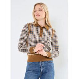 Houndstooth Jacquard Polo par GANT Beige XL Accessoires