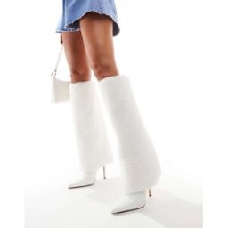 Simmi Shoes SIMMI London - Louie - Bottes montantes avec partie rabattue en fausse fourrure - Blanc Blanc 42 female