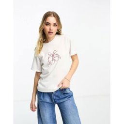 ASOS DESIGN - T-shirt oversize Ã imprimÃ© cerises et ruban - Blanc Blanc XS female