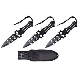 Lot 3 couteaux de lancer 20,5cm acier noir SCH
