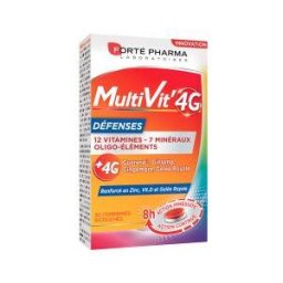 Forté Pharma Multivit 4 g Défenses - 20 Comprimés - Boîte 30 Comprimés Bicouches