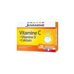 Juvamine Vitamine C + D + Calcium 30 Comprimés Effervescents - Boîte 30 comprimés