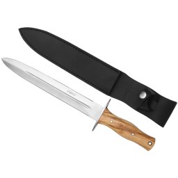 Grand poignard couteau 40,5cm bois de teck LEOPARD