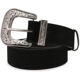Ceinture en cuir western boucle argentée à motifs gravés Femme DEELUXE 74