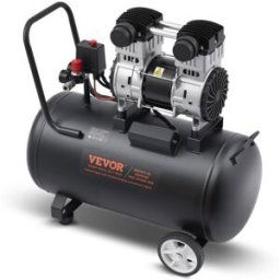 VEVOR Compresseur Air Compact Portable Sans Huile Réservoir 60 L 90 PSI 1,25 kW