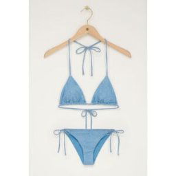 Bikini triangle en denim bleu My Jewellery Bleu M femme
