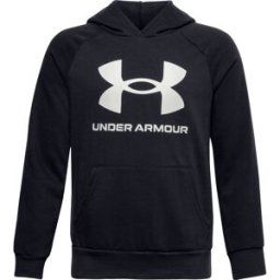 Sweat à capuche garçon Under Armour Rival Fleece Big Logo Noir 14/16 ans Homme