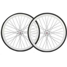 Paire de Roues Santafixie 30mm + Chambres à air + Pneus Blanc