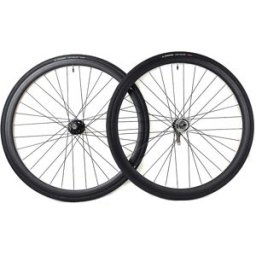 Paire de Roues Rétropédalage Santafixie 30mm + Chambres à air + Pneus Noir