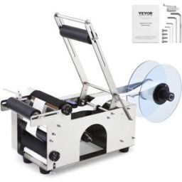 VEVOR Distributeur d'étiquettes étiqueteuse de Bouteilles Semi-automatique 50 W 50 pcs/min MT-50 Machine à étiqueter 15-100 mm Machine d'étiquetage pour Emballer Bouteilles en Verre Plastique Métal