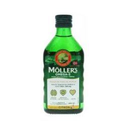 Möller's Mollers Huile de Foie de Morue Liquide Arôme Naturel Citron - 250 ml - Bouteille 250 ml