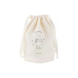 Luc et Léa Pochette Naissance en Tissu Nid d'Abeille - Pochon 4 produits