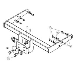 ATTELAGE CITROEN JUMPER CHASSIS-CABINE 05/2006- ROTULE EQUERRE - BOISNIER