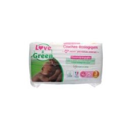 Love & Green Couches Hypoallergéniques et Écologiques T3 X 52 - Sachet 52 couches