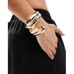 ASOS DESIGN - Jonc enveloppant design abstrait - DorÃ© DorÃ© No Size female