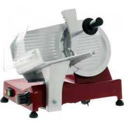 Trancheuse FAC S220 Rouge - Corps en alliage d'aluminium - Affûteur inclus - Lame de 220 mm - Moteur électrique 185W