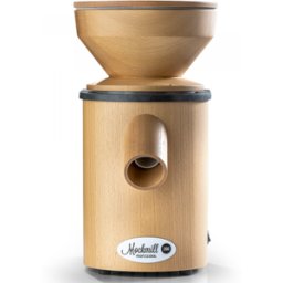 Moulin à farine Mockmill professional 200 en bois et structure HI-MACS. Moteur de 600 watts