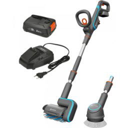 Gardena AquaBrush Universal 03/18V P - Nettoyeur de sol à batterie + Brosse - avec starter kit 18V - 2.5Ah