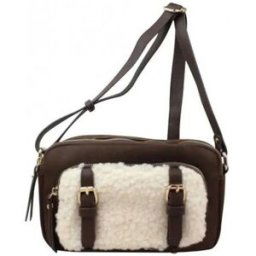 Sac à main Fuchsia Sac Efix S fourrure - Effet mouton - Marron Multicolore