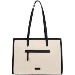 Sac a main Hexagona Sac porte epaule ref 55620 Beige Noir 42*30*15 cm Noir