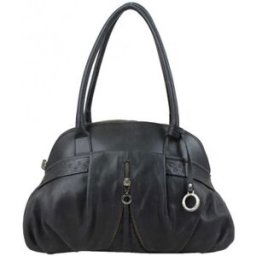 Sac à main Patrick Blanc Sac à main cuir brut noir effet motif autruche Multicolore