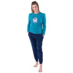 Pyjamas / Chemises de nuit Achile Pyjama long en pur coton MUMMY DOG Bleu