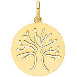 Pendentifs Brillaxis Médaille arbre de vie ajouré or 9 carats Jaune