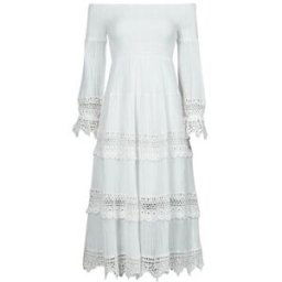 Robe Guess 3 QTR SLV AMBERLEE DRESS Blanc