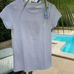 T-shirt Guess tee-shirt femme Guess Blanc