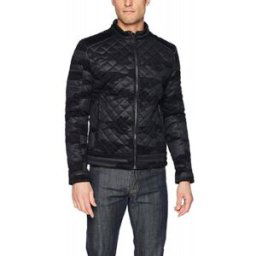 Manteau Guess Blouson Homme Matelassé Camou Military Print Noir Noir
