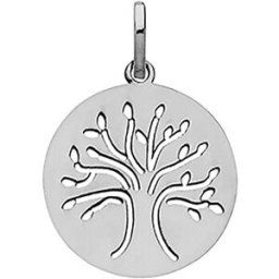 Pendentifs Brillaxis Médaille arbre de vie or blanc 9 carats Blanc