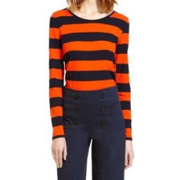 T-shirt Petit Bateau Tee Shirt ML 112175921 Orange/Bleu Orange