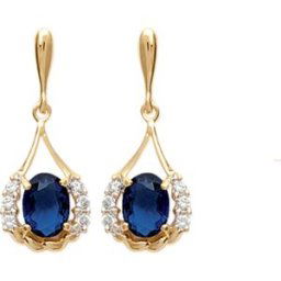 Bijoux Daxon by - Boucles d'oreilles saphir véritable Doré