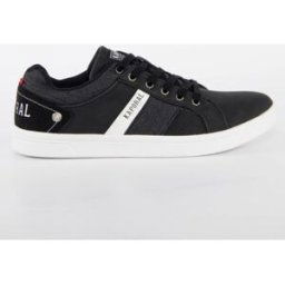 Baskets basses Kaporal Darell black jean denim Noir