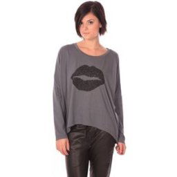 T-shirt Charlie Joe Top Lips Gris Gris