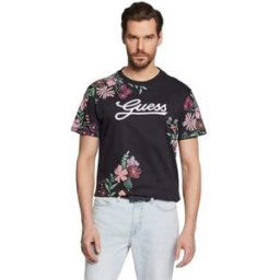 T-shirt Guess Flower Noir
