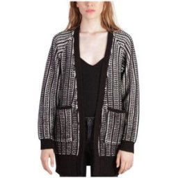 Gilet Kaporal Gilet Cardigan Tricoté Femme PUY Noir Et Blanc Blanc