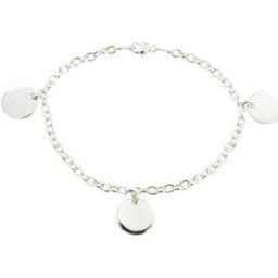 Bracelets Bijoux Basques Bracelet en argent avec 3 médailles de 12mm Blanc