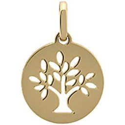 Pendentifs Brillaxis Médaille mini arbre de vie or jaune Jaune