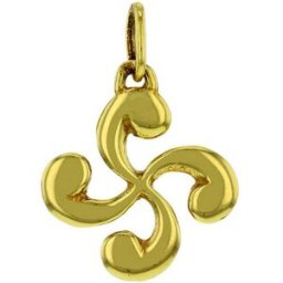 Pendentifs Bijoux Basques Pendentif croix basque or jaune 9 carats 19mm Jaune