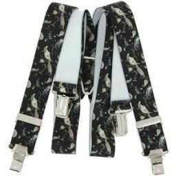 Ceinture Tony & Paul Bretelle 4 clips Paons Noir