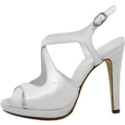 Mules Osvaldo Pericoli Chaussure de Mariage, Sandales en Satin de Soie-GIULIA040 Blanc