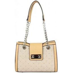 Sac à main Fuchsia Sac à main surpiqué clouté chaîne Kolino beige Multicolore