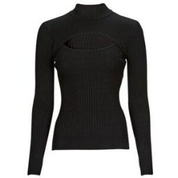 Pull Guess LS RIB CUTOUT SWTER Noir