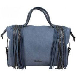 Sac à main Mac Alyster Sac polochon déco franges chaîne B541-5414 Bleu