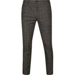 Pantalon Alberto Rob Chino A Carreaux Gris Marron Gris