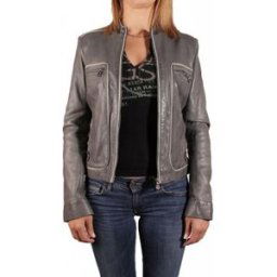 Manteau Redskins Blouson en cuir femme PRERIM Gris Gris