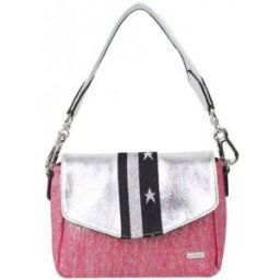 Sac à main Patrick Blanc Petit sac épaule toile rose et argent Multicolore